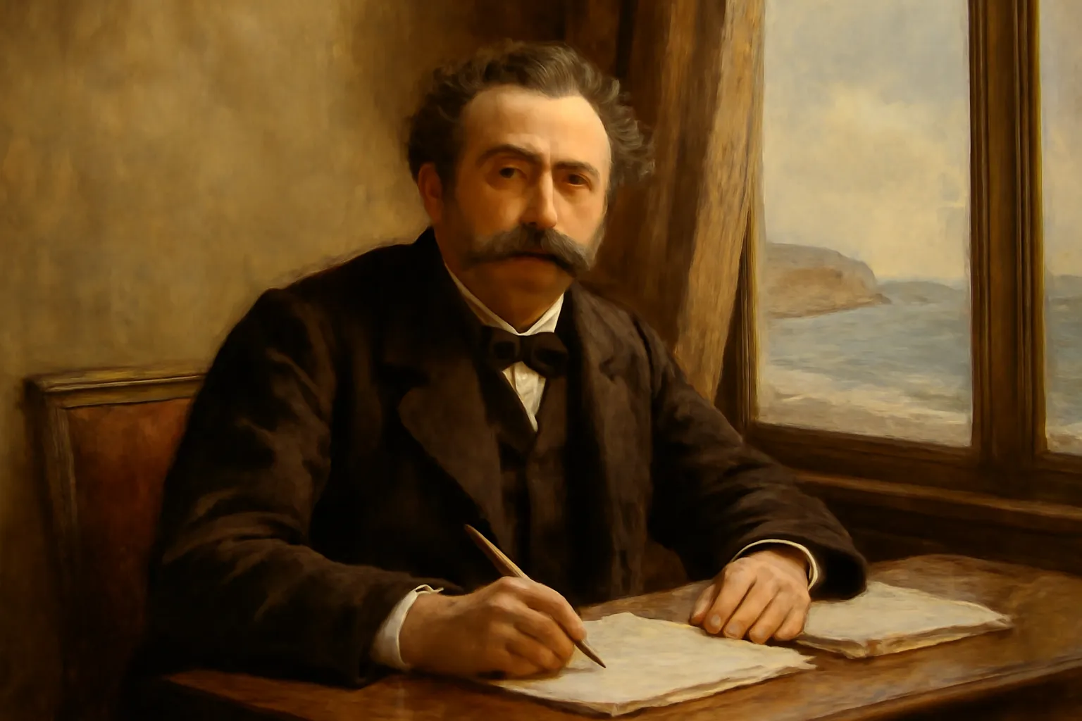Portrait de Guy de Maupassant, auteur de Bel Ami et maitre de la nouvelle francaise