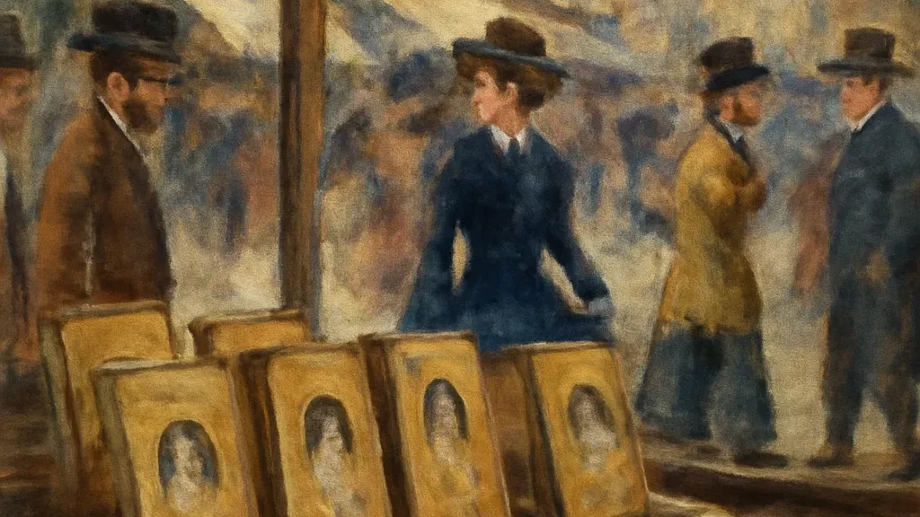 Vitrine de librairie parisienne fin XIXe siècle avec exemplaires de Bel-Ami exposés