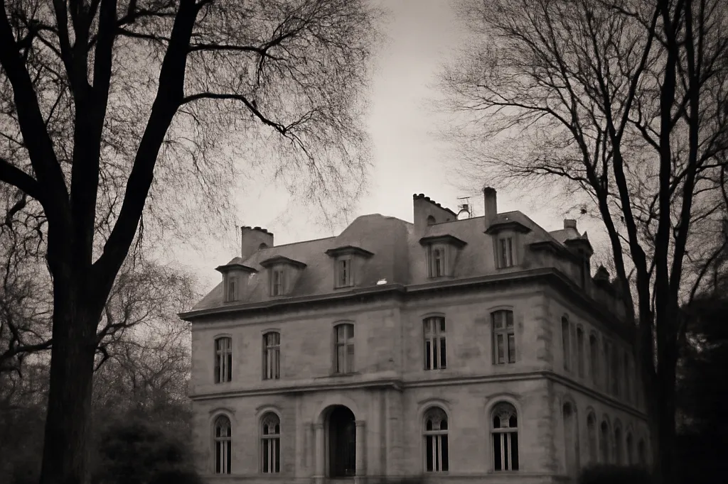 Parc et batiment d'une clinique psychiatrique privee du XIXe siecle a Passy