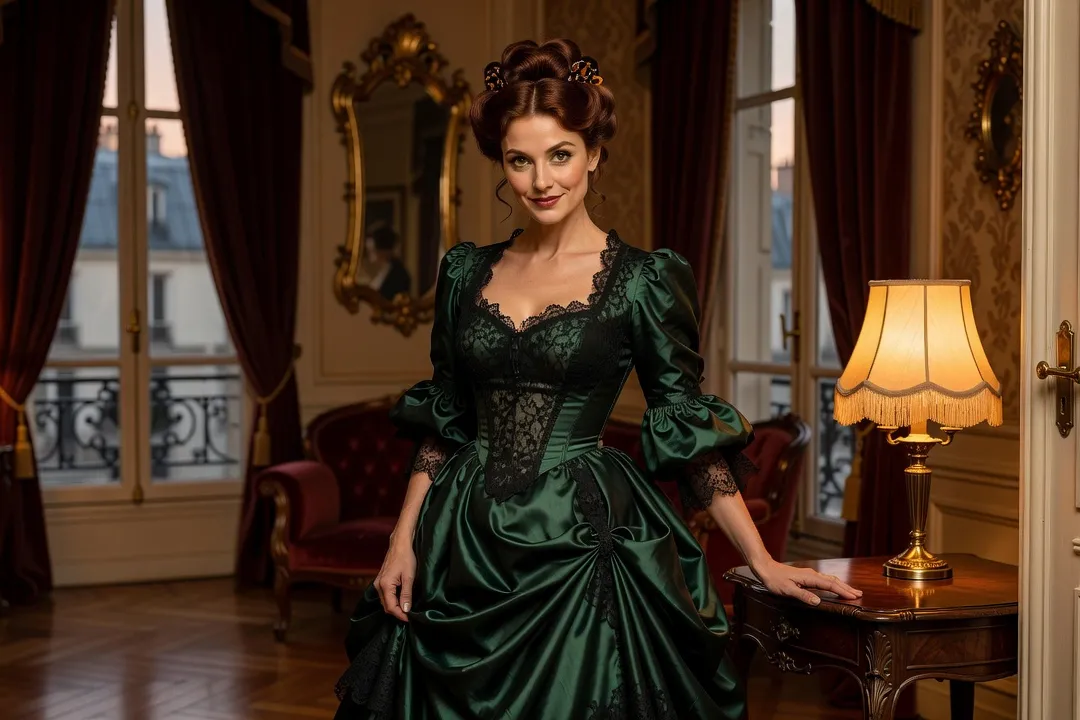 Clotilde de Marelle, personnage de Bel-Ami de Guy de Maupassant, dans un intérieur parisien