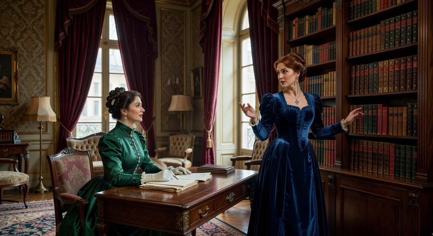 Femmes du XIXe siècle dans un salon parisien, évoquant les personnages féminins de Bel-Ami