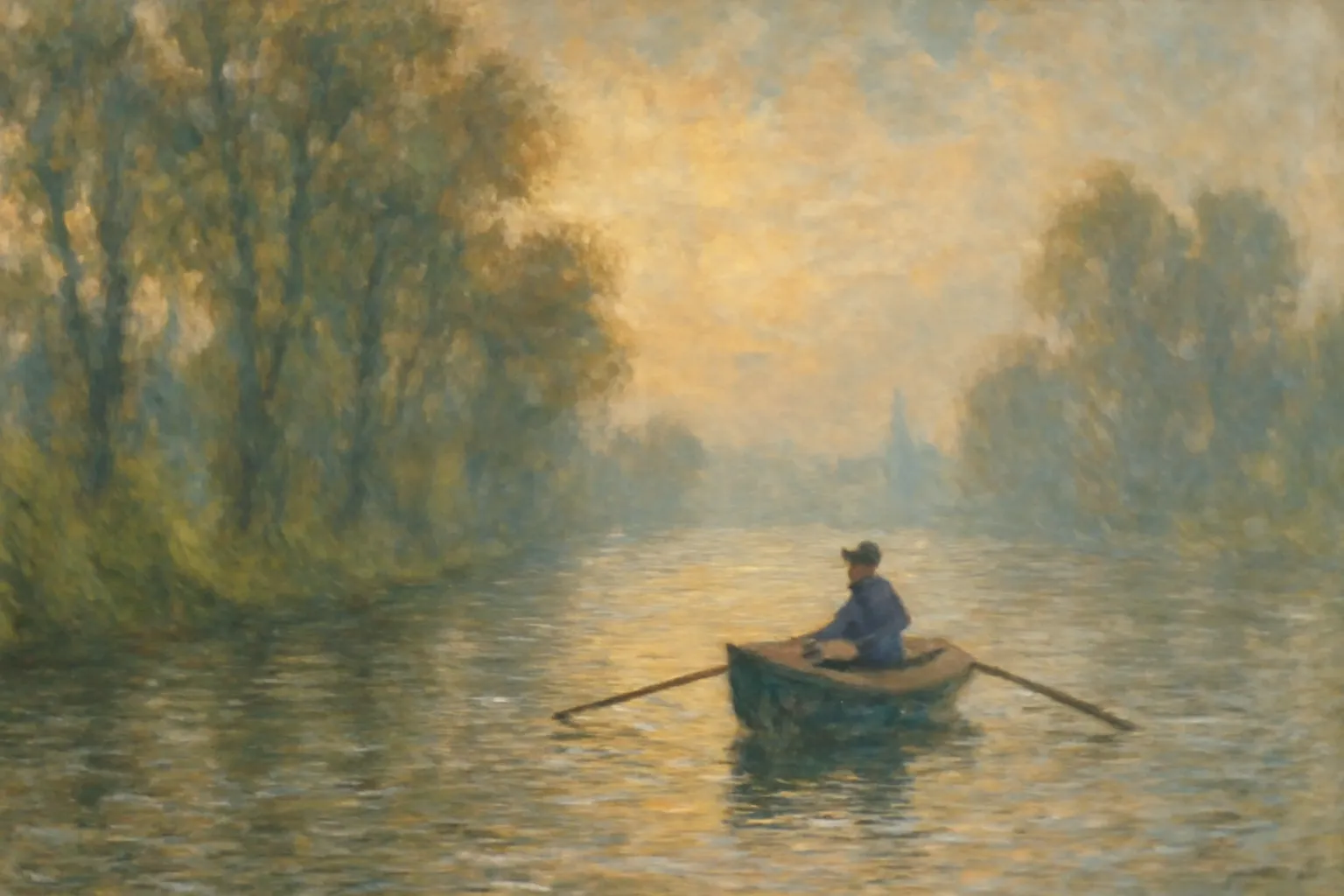 Les bords de Seine pres de Rouen, cadre du recit Le Horla de Maupassant