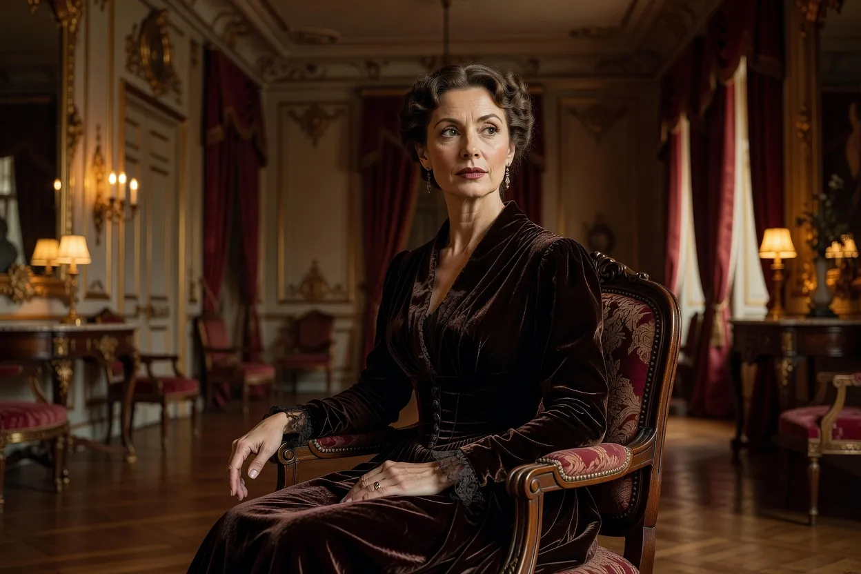 Madame Walter, personnage de Bel-Ami de Guy de Maupassant, dans un salon bourgeois parisien